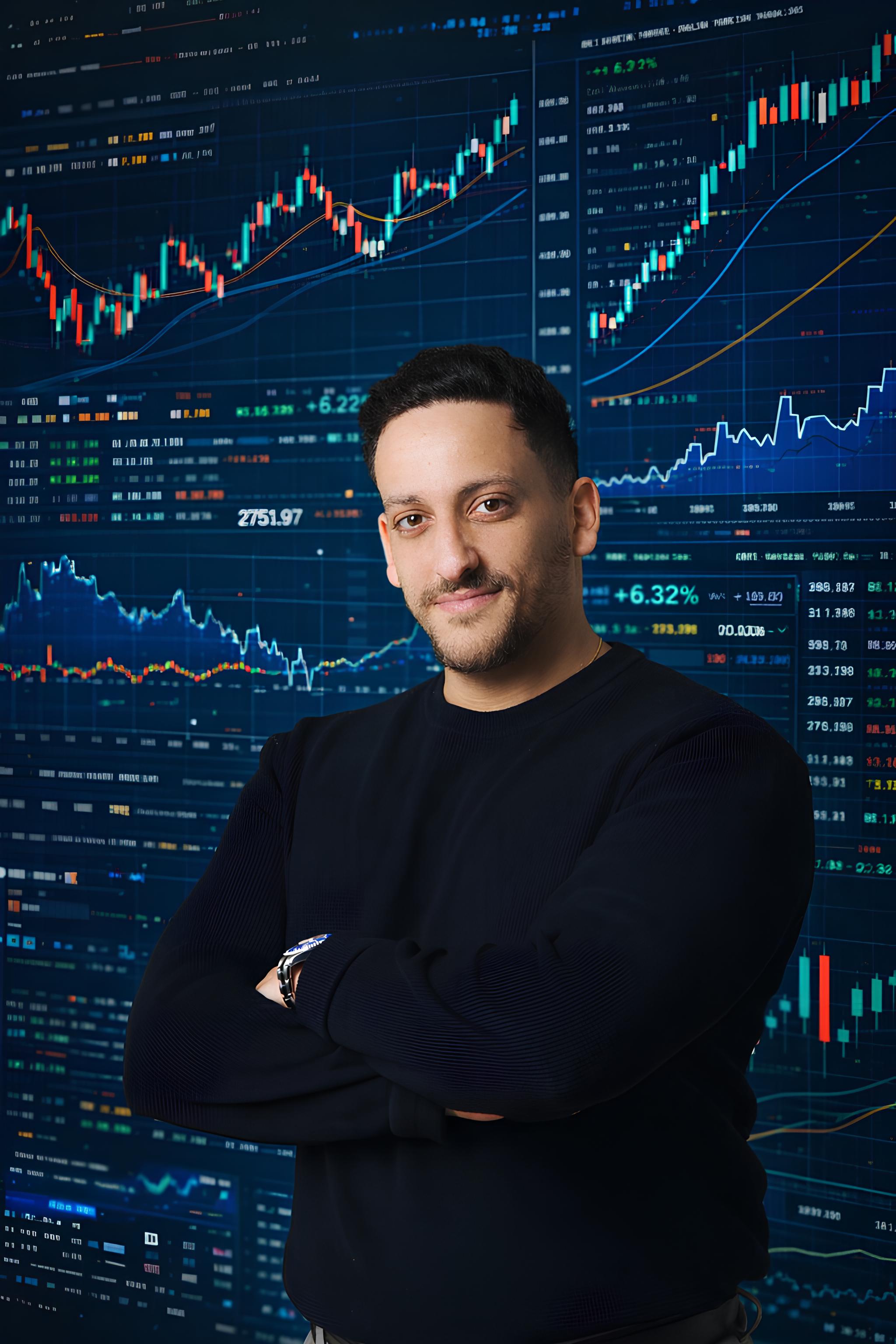 קשת בן זאב עם גרפים ברקע